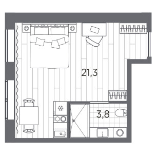 Апарт-отель  Industrial Avenir. Студия 25,1 кв. м