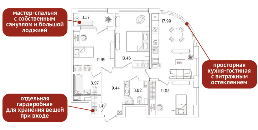 ЖК «Аурум». Вариант планировки