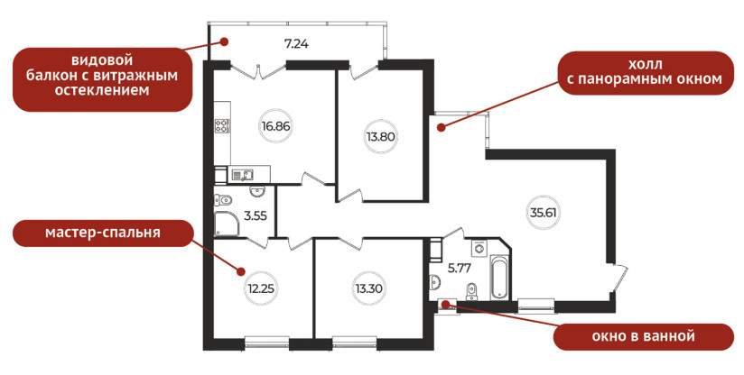 Клубный дом «Дуалист». Вариант планировки