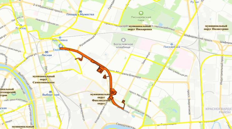 участок кольцевой линии метро в Петербурге Лесная - пл. Калинина участок кольцевой линии метро в Петербурге Лесная- пл Калинина