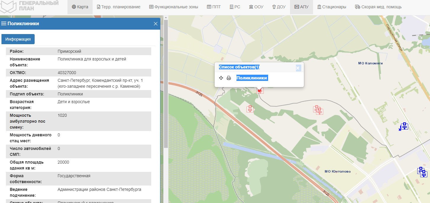 Карта поликлиники собственность поликлиники.